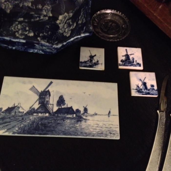 Handpainted Blue Tiles from Holland