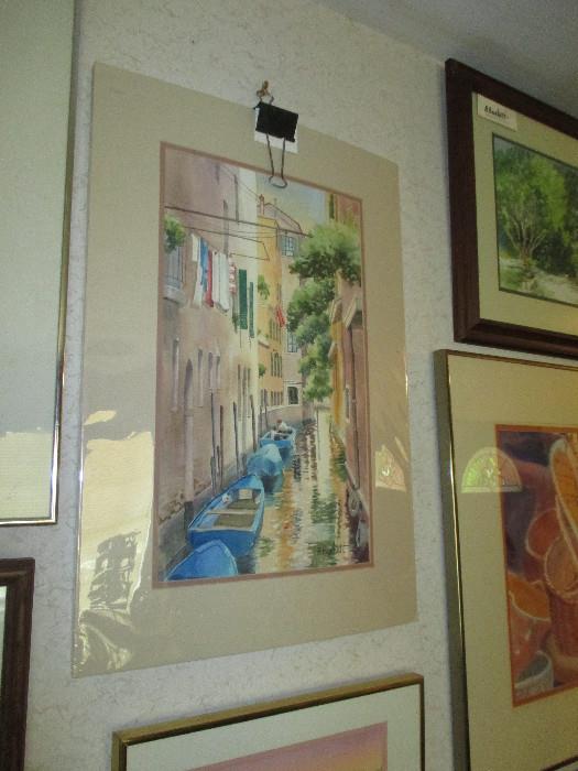 Water Color of A Venice Scene By Barbara.