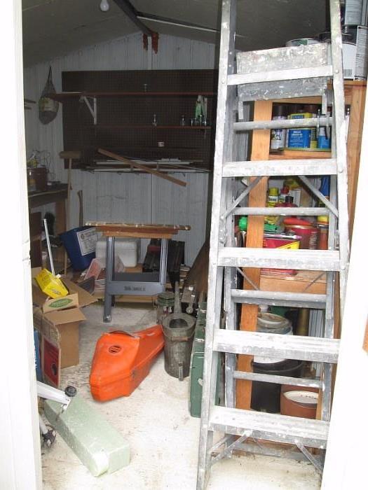 Chain saw--ladder--tools--etc