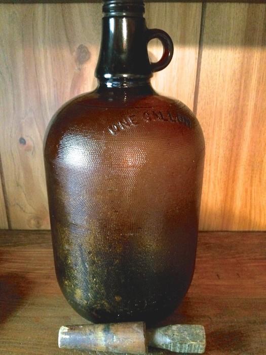 Gallon bottle with wooden stopper
