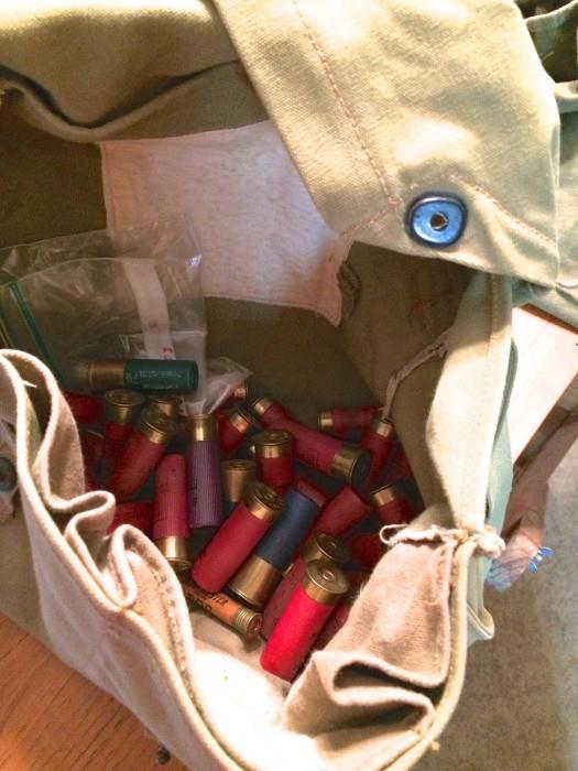 Vintage army mask bag full of ammo