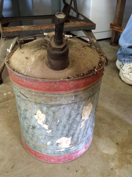Vintage gas cans--there are several