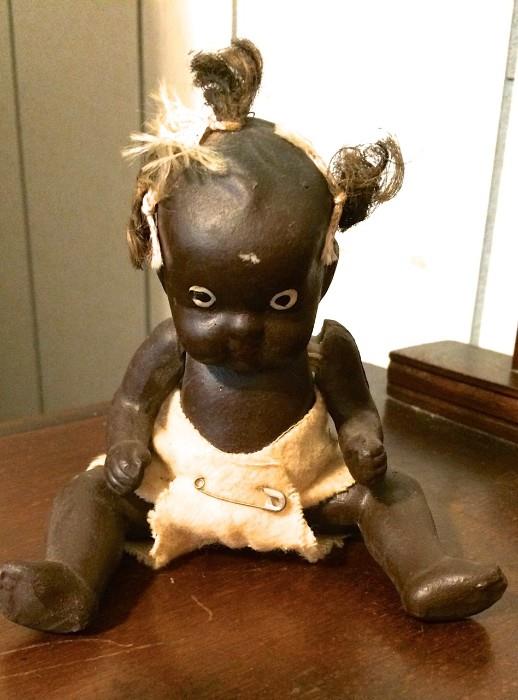 Articulated bisque doll, marked Japan
