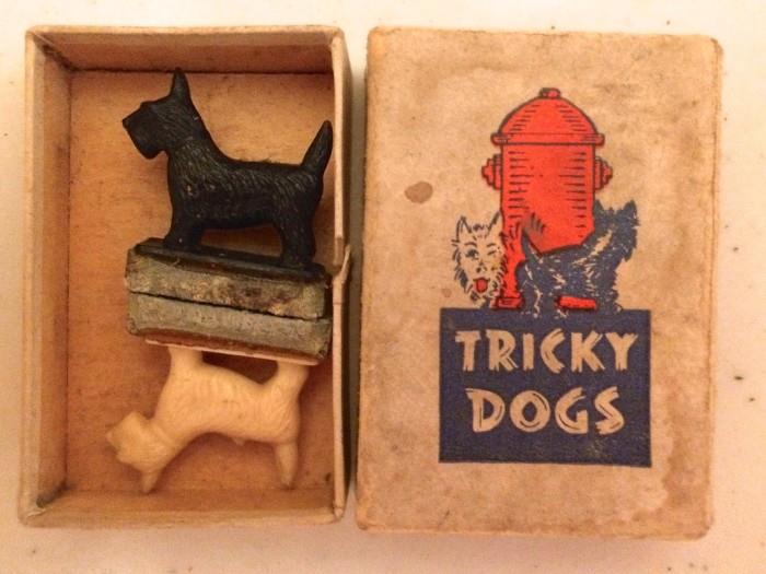 Scottie dog magnets in original box--toy 