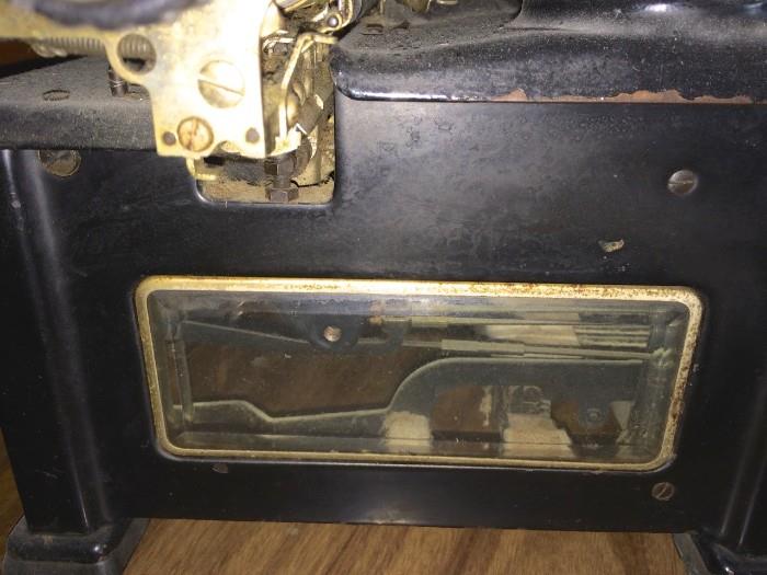 Side view of antique Royal manual typewriter