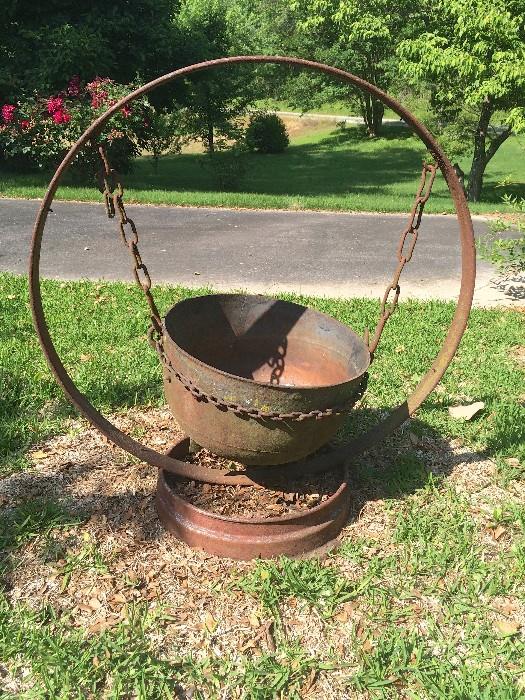 Cast Iron kettle and frame, all for sale