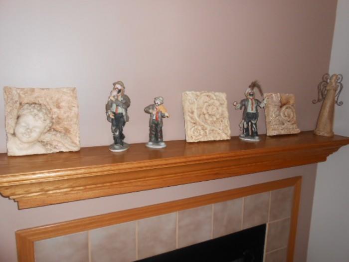 architectural tiles and Emmett Kelly figurines