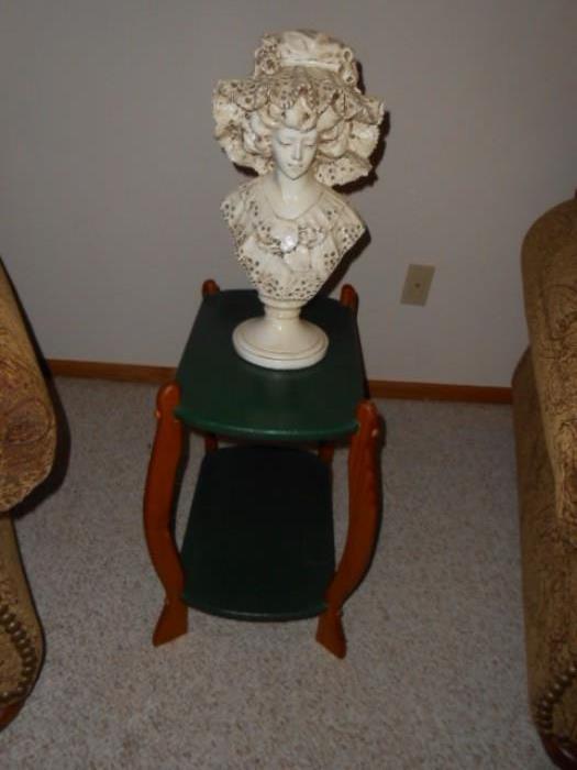 side table, figurial bust