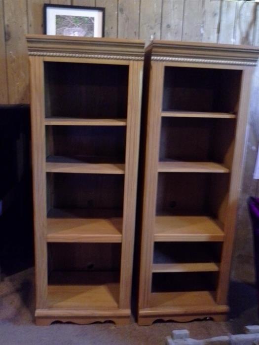 PAIR OF SOLID WOOD BOOKCASES