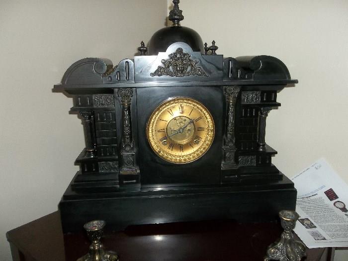 Ansonia Clock Co.  Enamel Cast Iron    1881