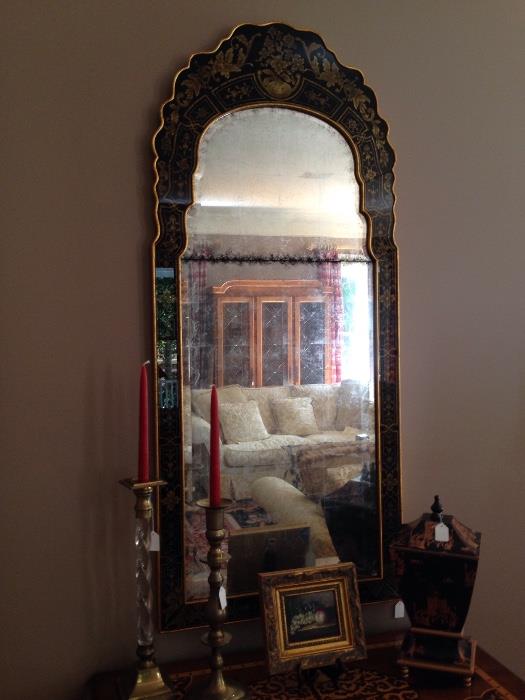 One of a pair/eglomise mirrors