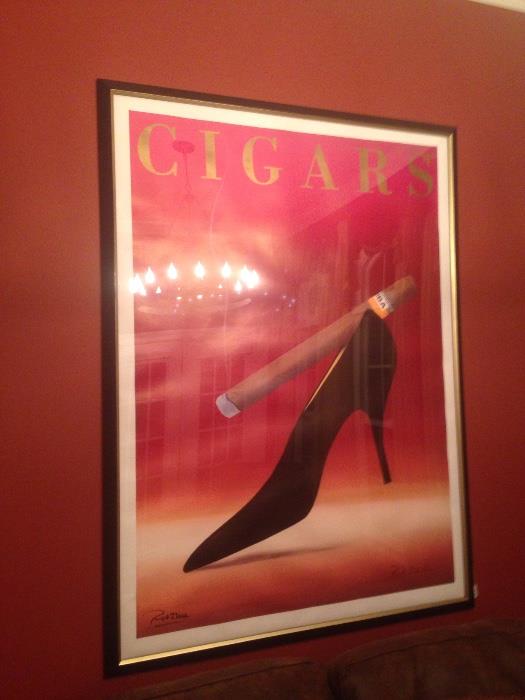Iconic Razzia cigar poster pencil signed by the artist.
