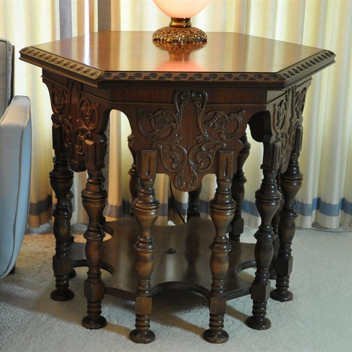 Very interesting large antique 12 leg table