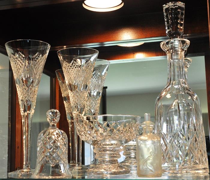 A view of a very small sample of the Waterford crystal collection
