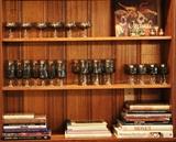 A set of midcentury modern stemware by Noritake.  The pattern is, appropriate for the time period, called Aquarius.  Color is smoke and clear.