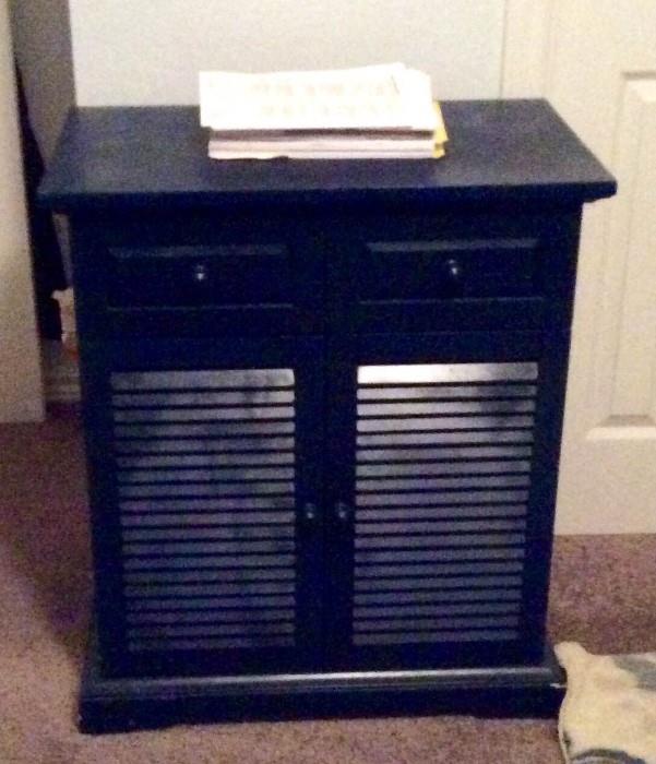 Side Storage Cabinet~this appears black but is really more of a Nautical Blue