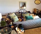 Assorted Pillows, Household Décor (as this is a relocation/downsizing/liquidation the bed in this picture is not for sale we were just using it for displaying family is keeping it)