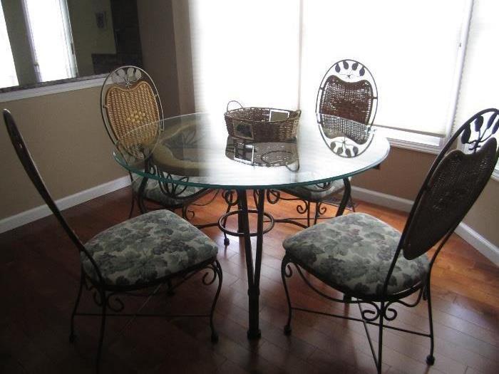 GLASS TOP TABLE AND CHAIRS