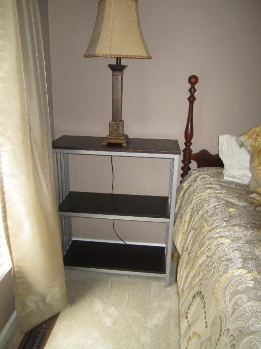 PAIR OF METAL STANDS AND LAMPS