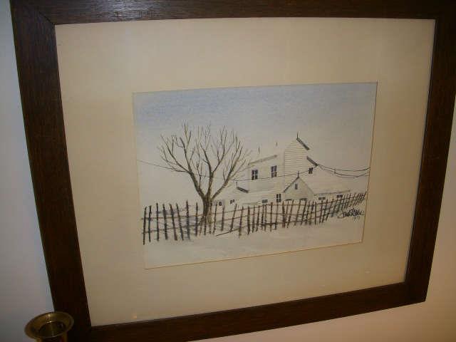 Signed watercolor by Joffre LeFevre, dated 1971