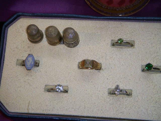 Sterling thimbles, Gold and sterling jewelry
