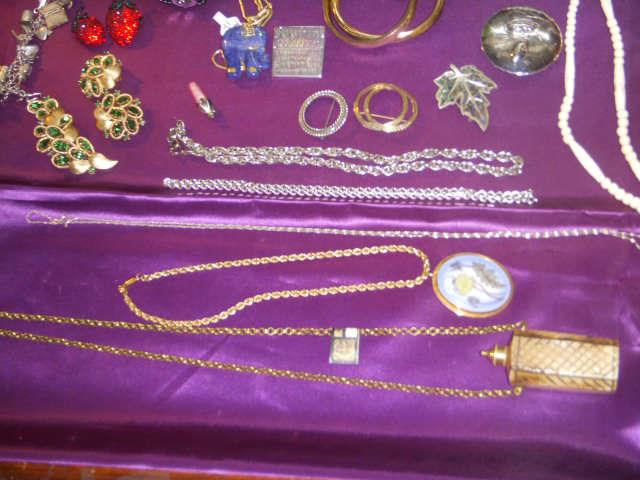Assorted jewelry in showcase