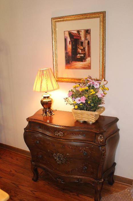 This charming bombay style chest just shouts, "Welcome!" as you walk in the door!