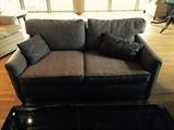 Custom loveseat with coordinating barrel chairs