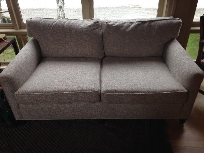 Another view with better light of custom loveseat - newly reupholstered.