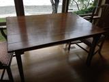 Antique table on casters