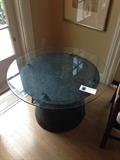 Metal base with wonderful glass table top