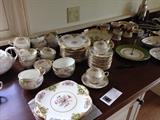Sterling and silver plate and Bavarian china pieces 