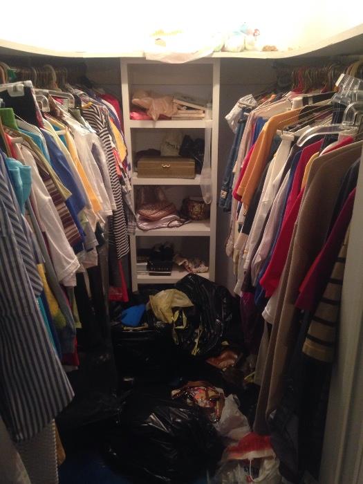 7 closets FULL of vintage Clothing, purses, and shoes.