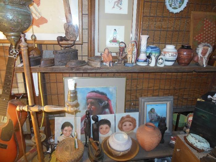 Indian art and pottery and collectibles.