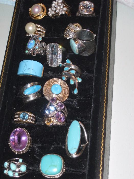 This is a small taste of the MANY sterling silver rings we have in this sale ( many are native American)