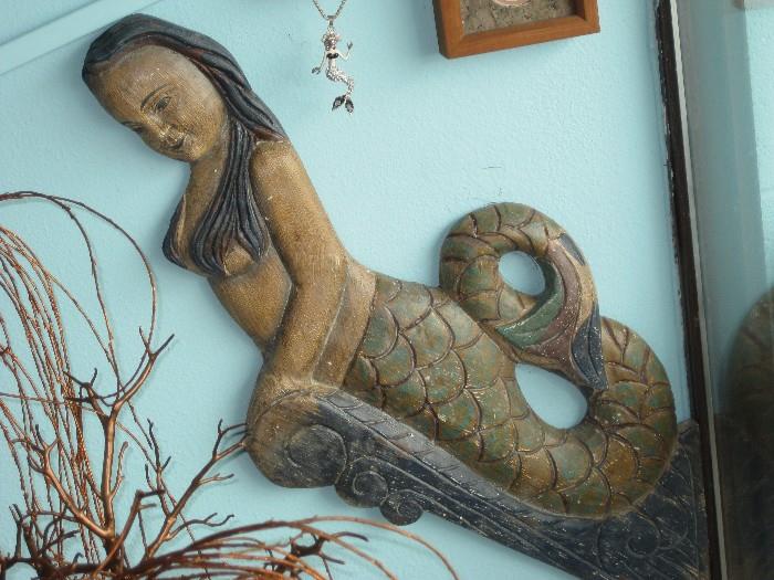 wooden mermaid