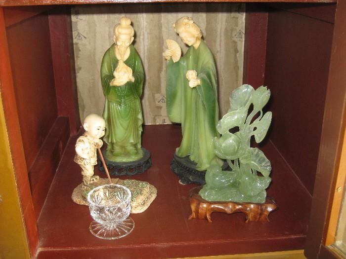 Jade flower statue