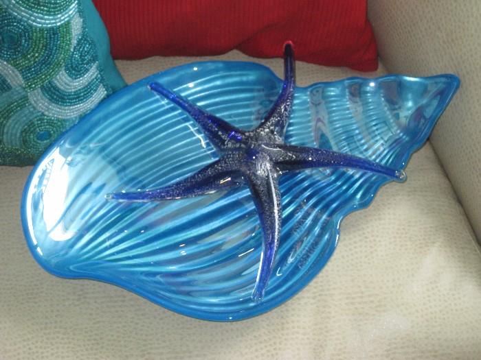 Glass Nautical and seashell decorative items