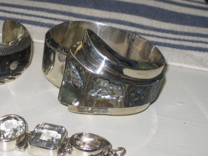 Alfredo Villasana Abalone Clamper bracelet in sterling silver