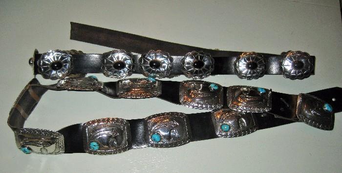 two leather concho belts