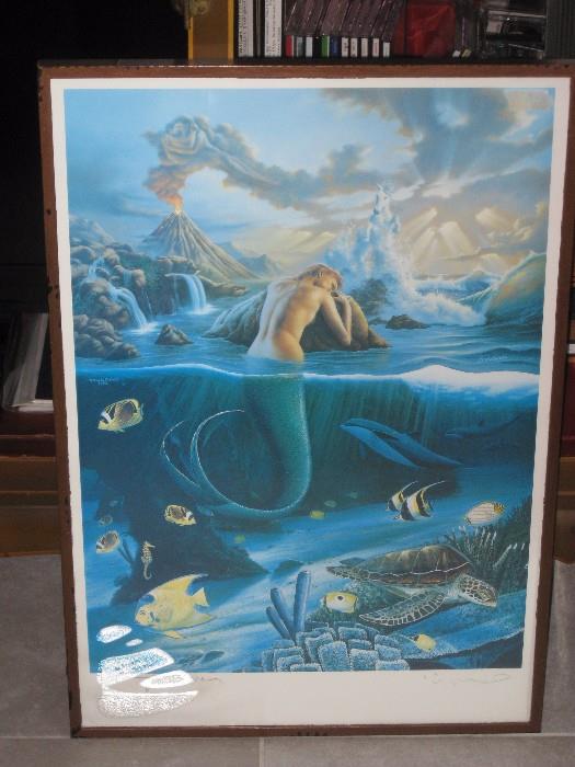 Wyland Signed print Sleeping Mermaid