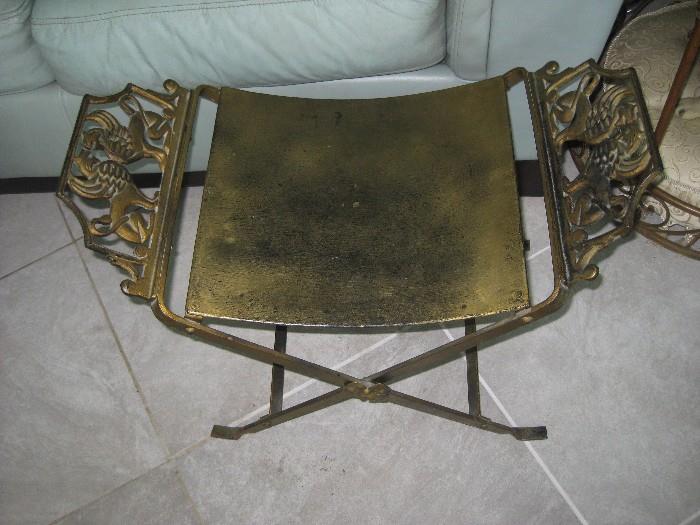 Vintage Greek revival brass stool