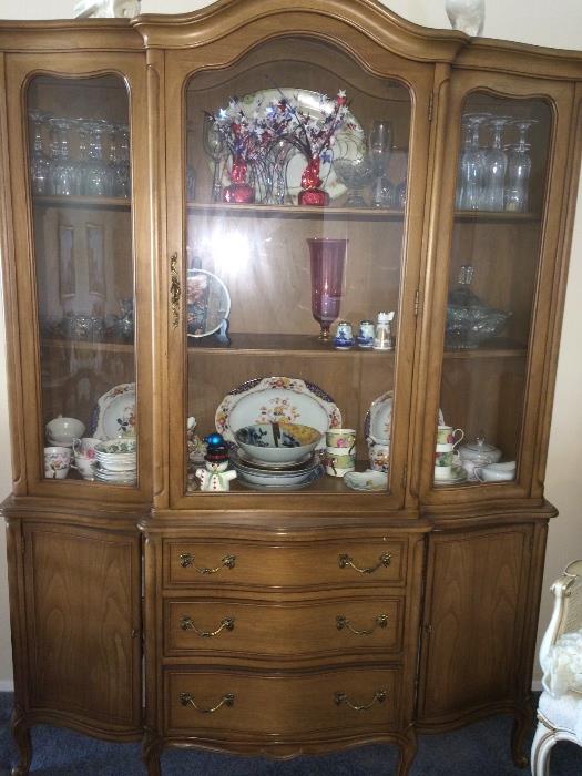 Dining room set including china cabinet, table and chairs, and buffet. Excellent condition.