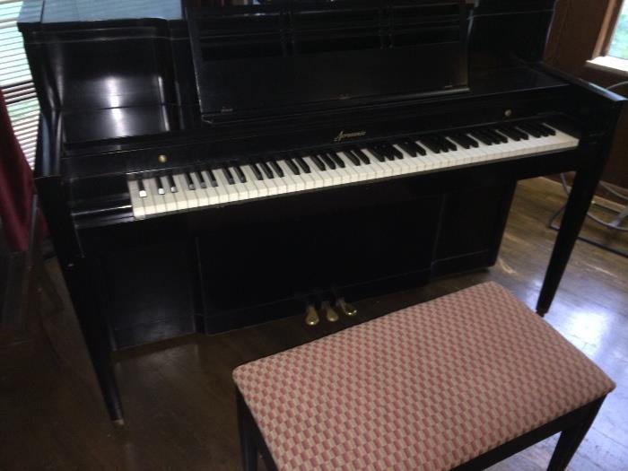 Acrosonic absolutely beautiful piano and bench in black.