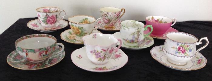A sample of Royal Albert and Shelley England Tea Cup and Saucer Sets Available