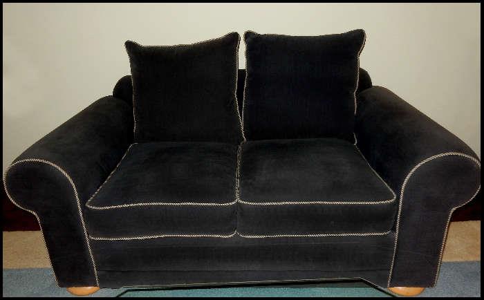 Gray velvety couch
