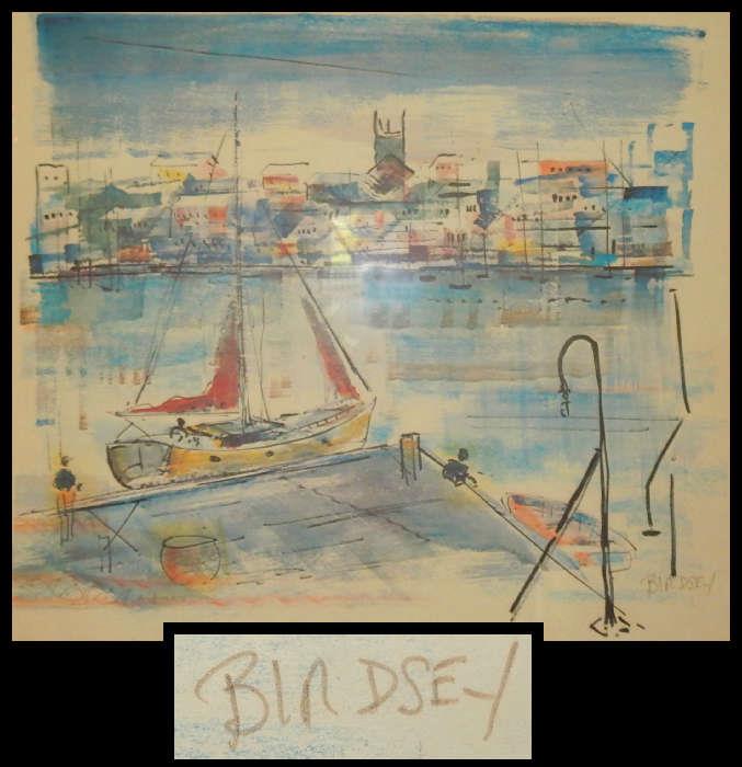 Original watercolor by Alfred Birdsey from Bermuda.