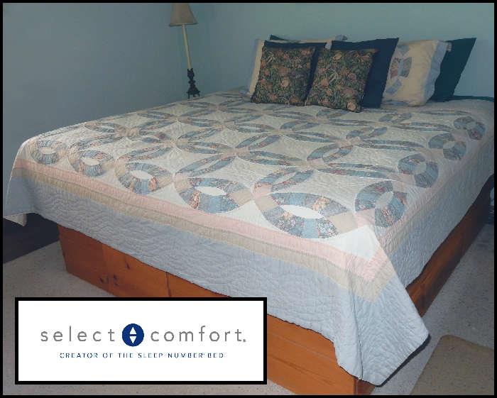 Select comfort king size bed. Quilt.