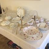 Minton china and Franciscan Erika Rose.