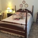 Cherry 4 poster full size bed.